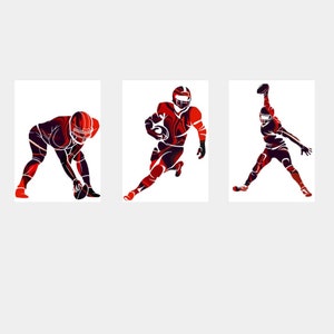American Football Print | set of three | A5 A4 A3 A2 Sizes | American football poster