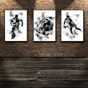 Rugby Wall Art Set of 3 Prints | Rugby poster | Unframed | A5 A4 A3 A2 | Rugby decor