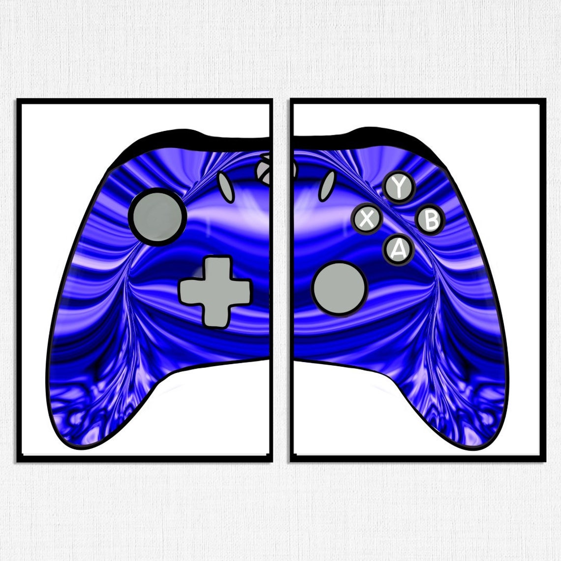 Set of 2. Xbox wall art. Fluid art Xbox prints. Xbox Etsy