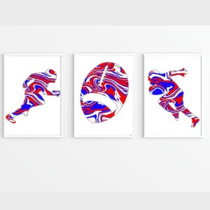 American Football Print | set of three | A5 A4 A3 A2 Sizes | American football poster