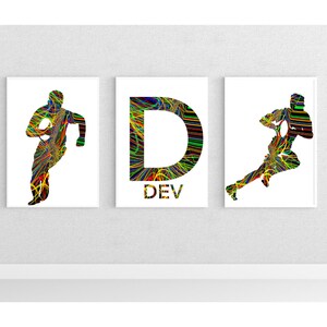 Personalised Rugby Wall Art Set of 3 Prints | Custom Name Only | Rugby Poster | Unframed | A5 A4 A3 A2 | 180gsm Matte Paper