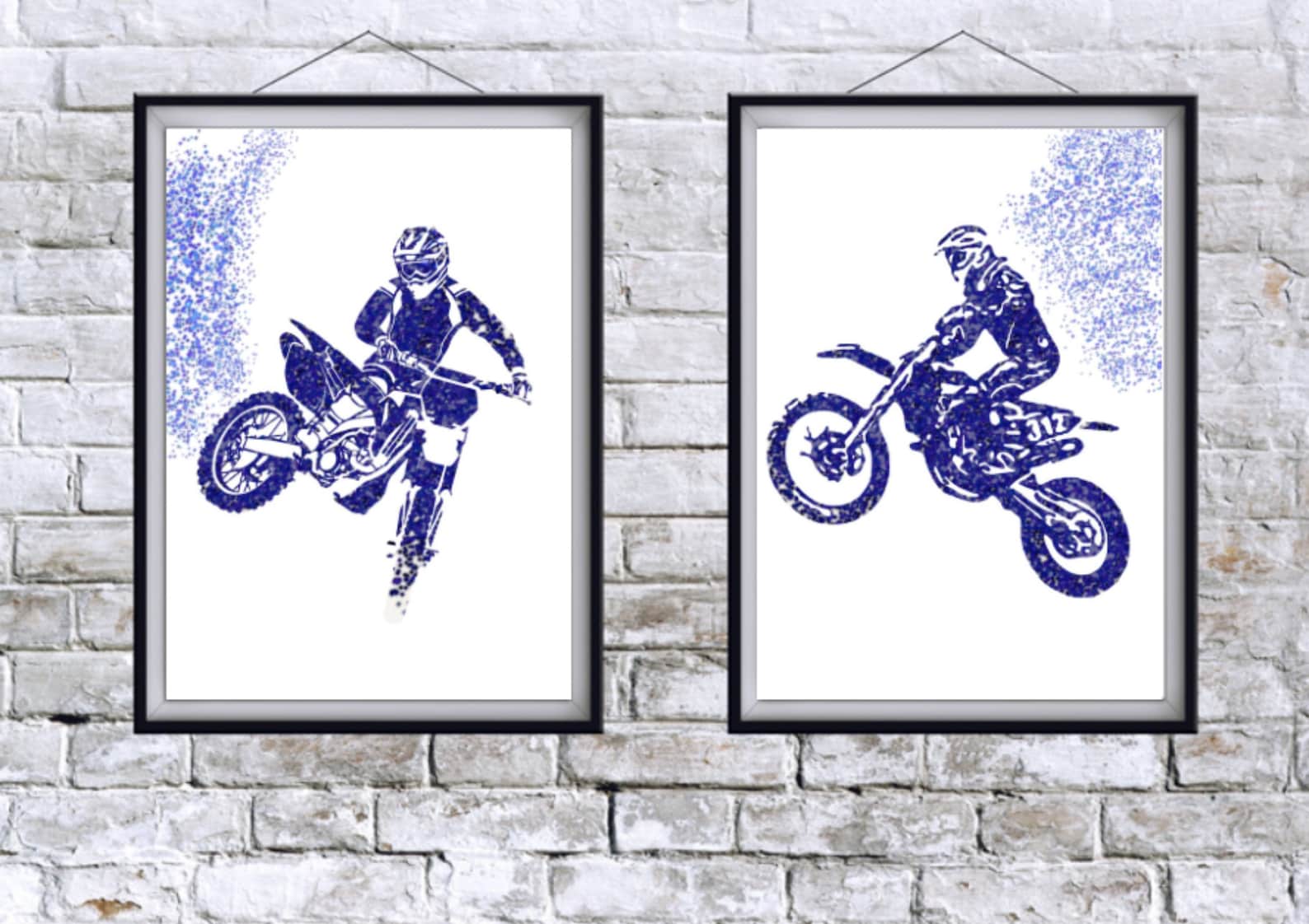 Motocross Print. Motocross Wall Art. Dirt Bike Wall Art. Set Etsy