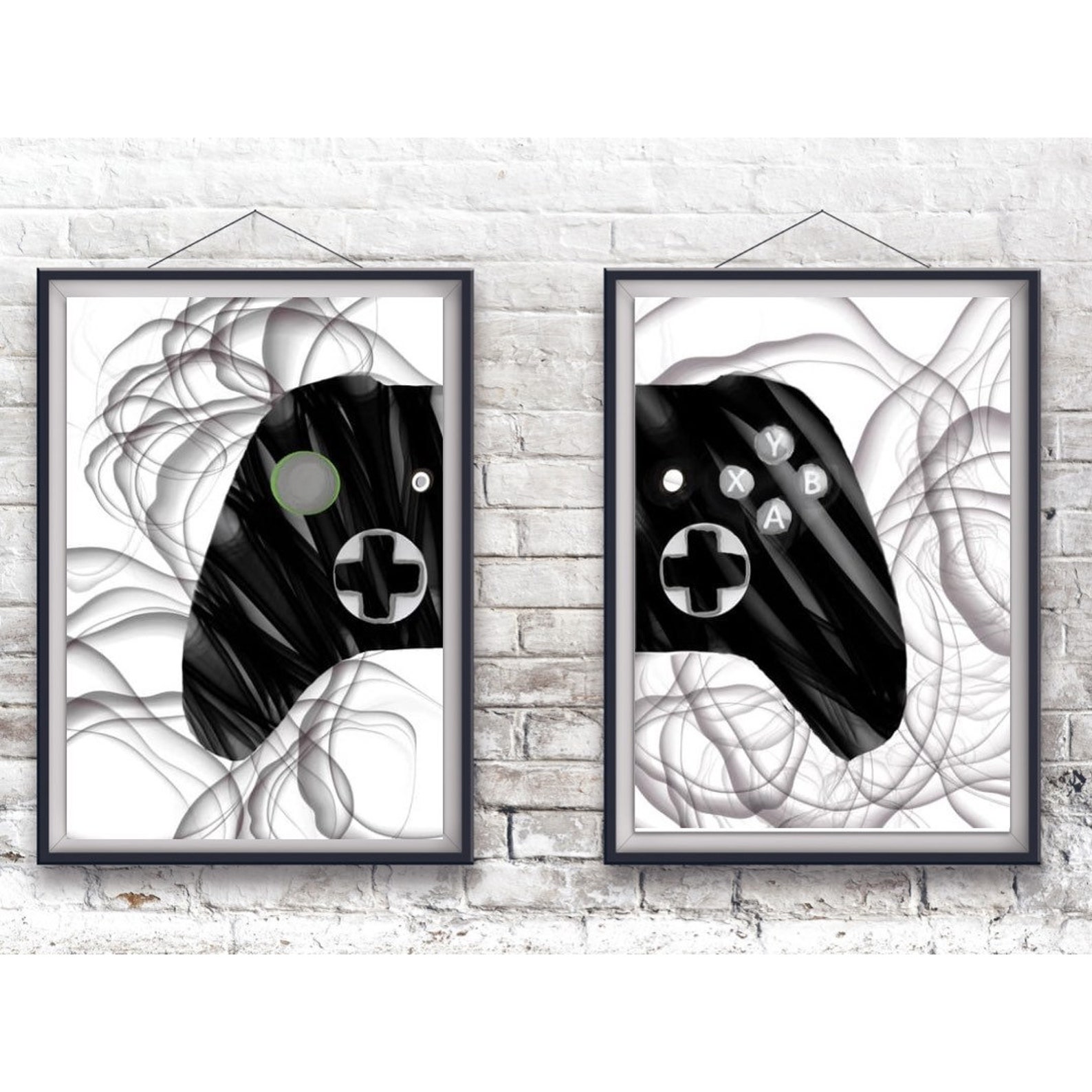 Set of two prints. Xbox prints. Xbox decal. Xbox wall art. Etsy