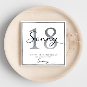 Personalised 18th birthday Card | 16th birthday card | 21st Birthday card | 30th Birthday card | 40th birthday card | ANY NAME