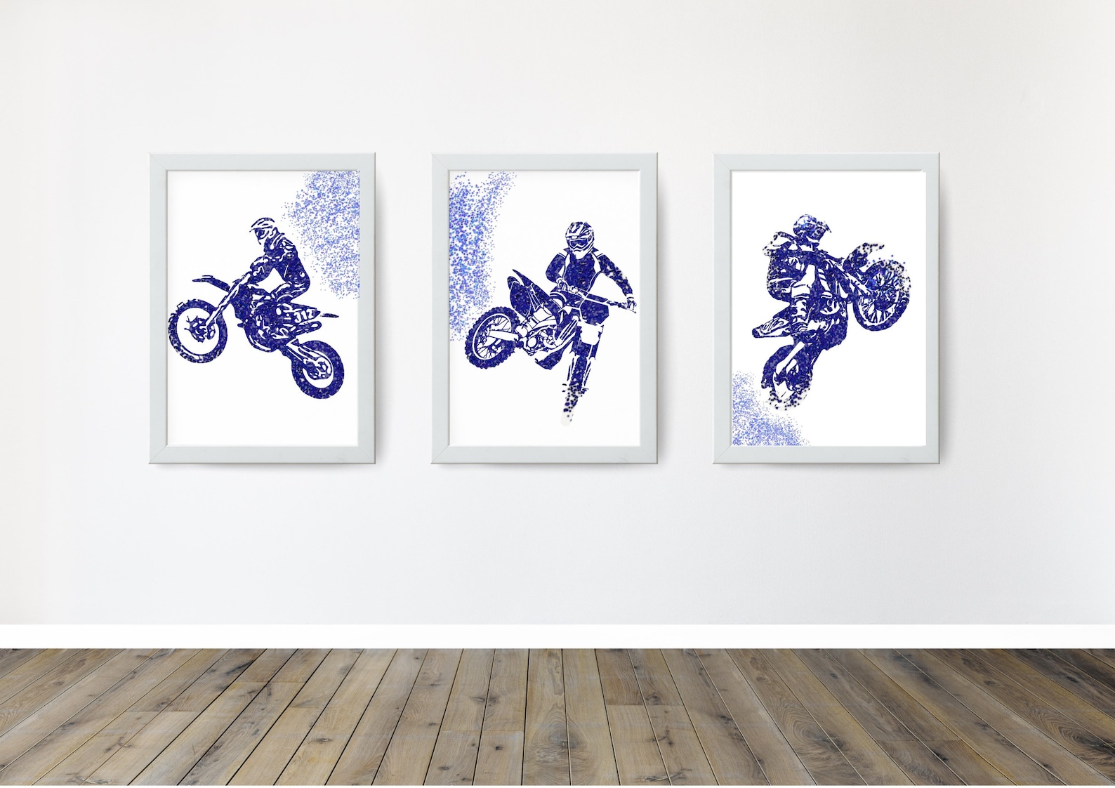 Motocross Print. Motocross Wall Art. Dirt Bike Wall Art. Set Etsy
