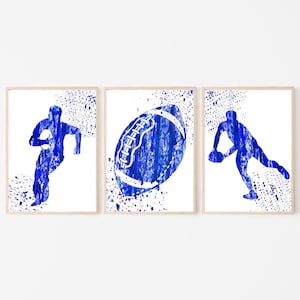 Rugby Wall Art Set of 3 Prints | Rugby poster | Unframed | A5 A4 A3 A2 | Rugby decor
