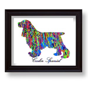 Cocker Spaniel Wandkunst. Cocker Spaniel Aufkleber. Cocker Spaniel Drucke. Cocker Spaniel Druck. A4 A3 A2. Hunde Wandkunst. Cocker Spaniel Dekor.