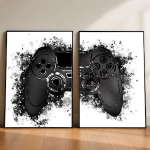 Gamer Controller Art Prints | gaming posters | Teen Boy Room Decor, Set of 2