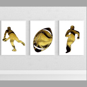 Rugby Wall Art Set of 3 Prints | Rugby poster | Unframed | A5 A4 A3 A2 | Rugby decor