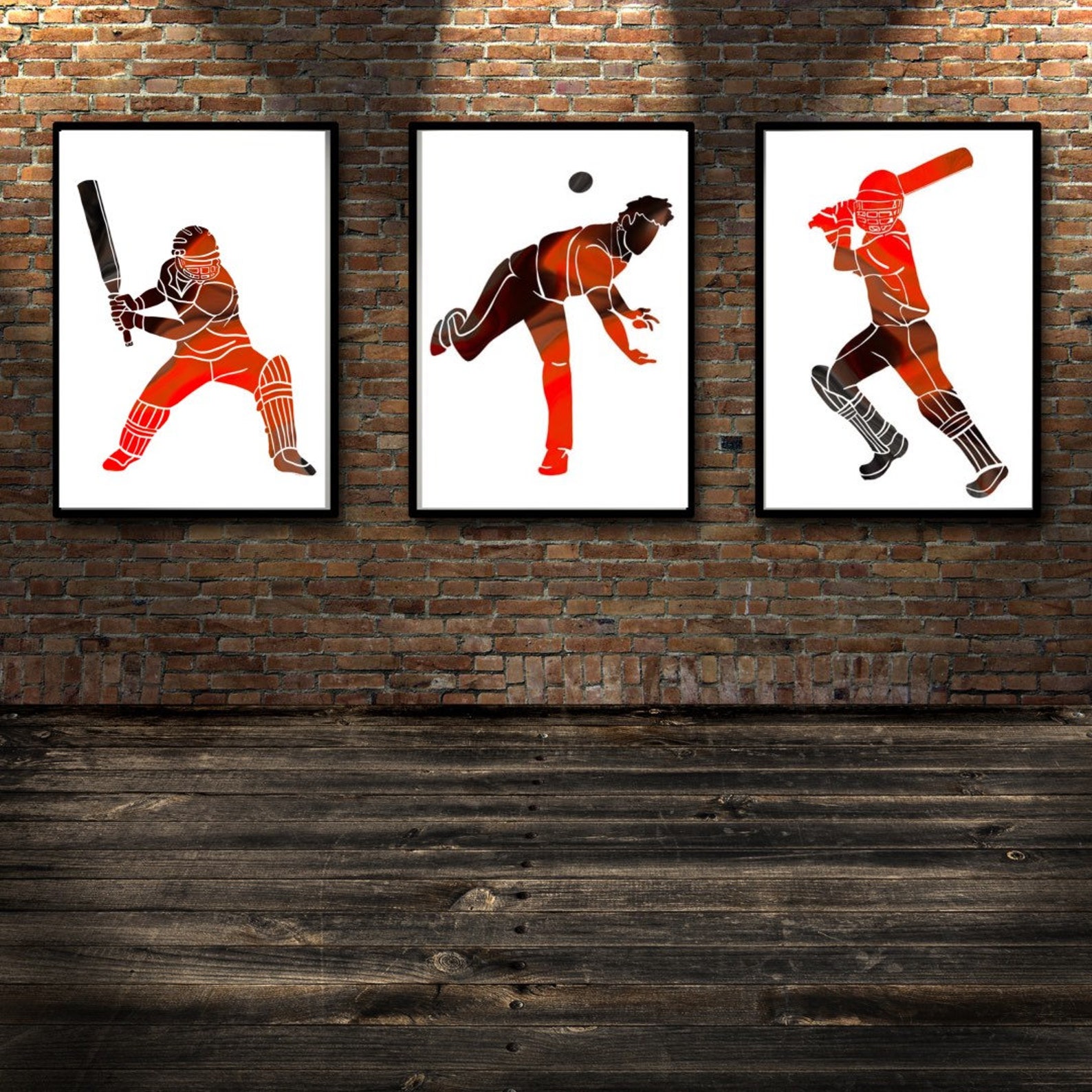 Set of three. Cricket decor. Cricket prints. Boys sports Etsy