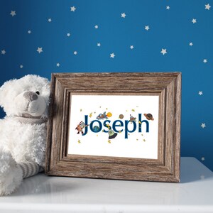 Impresión personalizada de espacio para niños. Espacio chicos dormitorio impresión. Impresión de espacio personalizada. Impresión de espacio de nombres. Arte de la pared espacial. Decoración de los niños del espacio