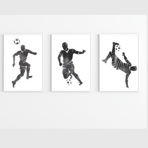 サッカープリント | 3枚セット | A5 A4 A3 A2サイズ | サッカーポスター | サッカーギフト