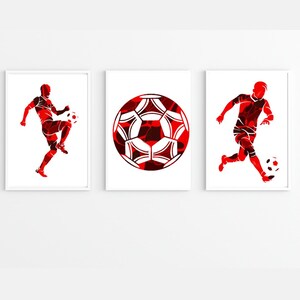 Fußball Poster | 3er-Set | A5 A4 A3 A2 Größen | Fußball Poster | Fußball Geschenk