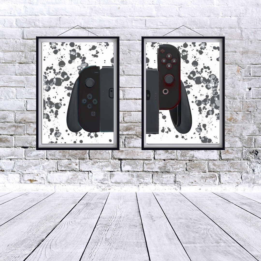 Nintendo switch wall art. Nintendo switch prints. Nintendo Etsy