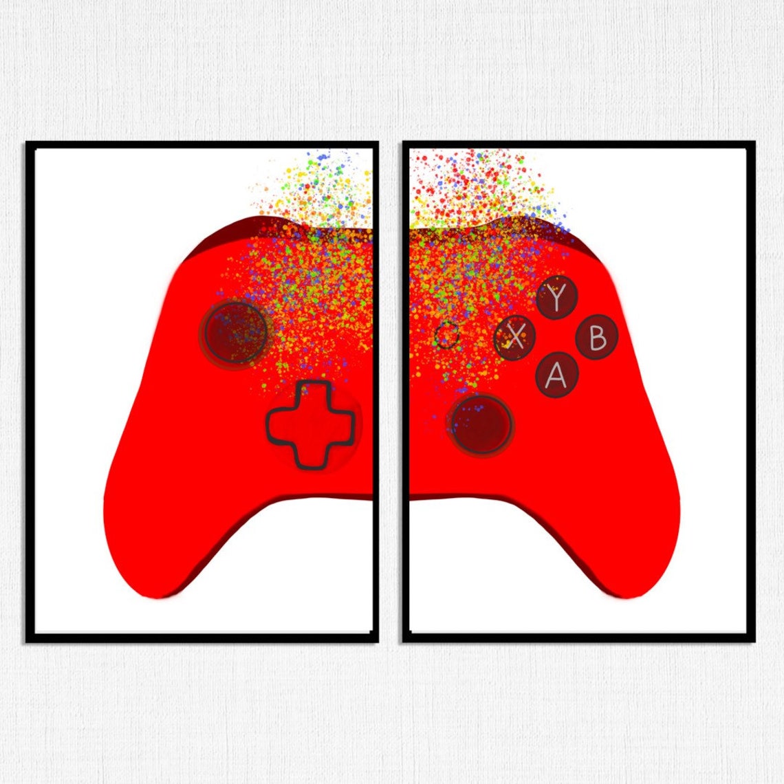 Set of 2. Xbox prints. Xbox wall art. Xbox decal. Xbox print. Etsy