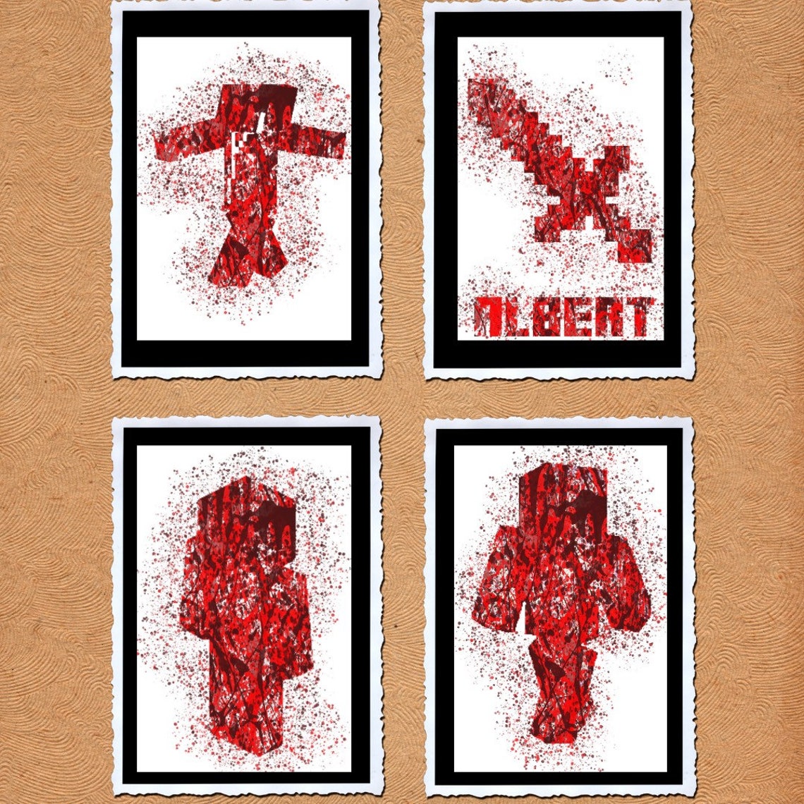 Minecraft Set of Four Prints. Minecraft Wall Art. Minecraft Etsy UK