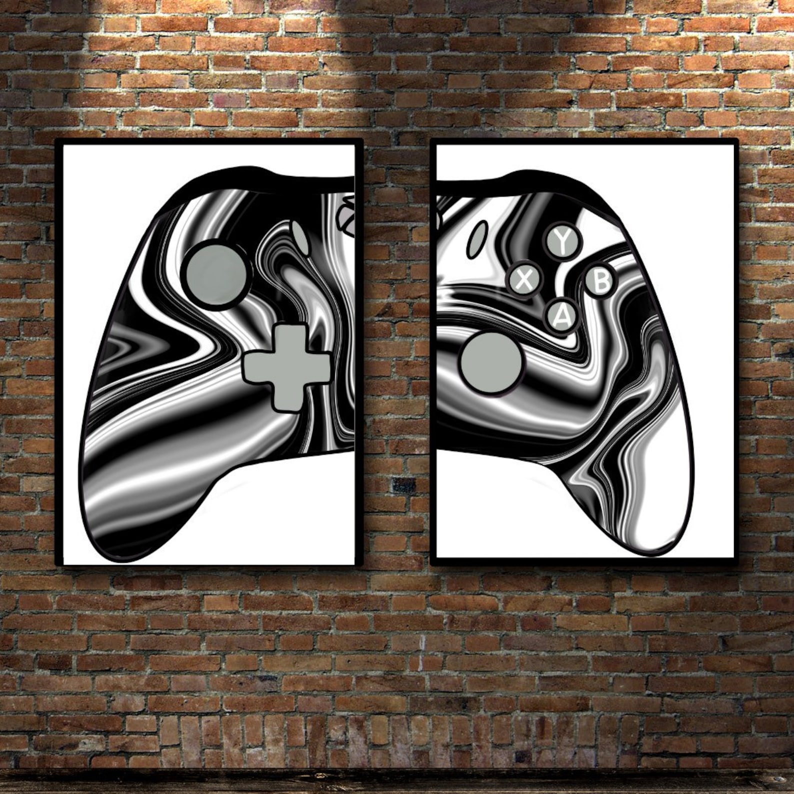 Ensemble de 2. Art mural Xbox. Impressions Xbox dart fluide. Etsy