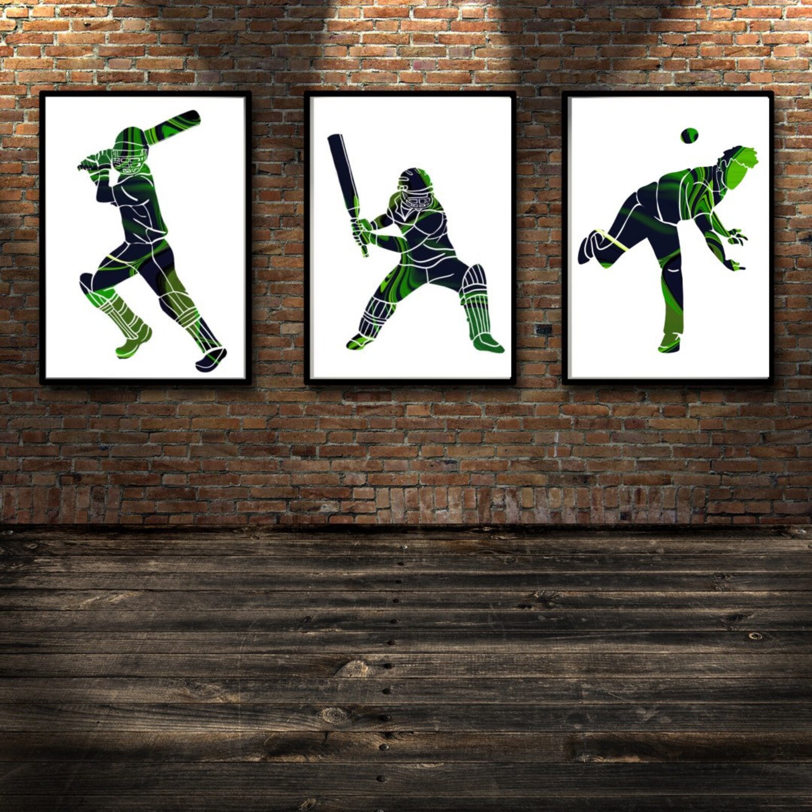 Set of three. Cricket decor. Cricket prints. Boys sports Etsy