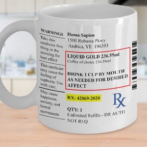 Coffee Lover Coffee Mug - &quot;Coffee Prescription RX&quot;