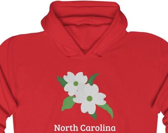 North Carolina Dogwood Flower Hoodie - Unisex State Pride Pullover