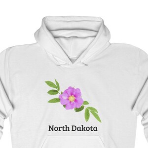 North Dakota State Flower Hoodie Unisex - North Dakota Pullover Hoodie