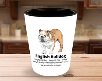 Bulldog Shot Glass - English Bulldog Lover Gift