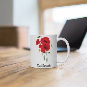 California Coffee Mug - State Flower Coffee Mug Gift