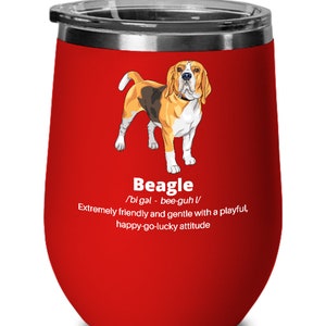 Beagle Wine Glass Tumbler - Beagle Lover Gift