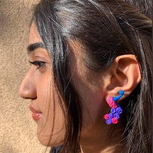 Peacock Decorative Earrings | Indian Peacock Earrings | Two-Toned Peacock Earrings | Colorful Peacock Stud Earrings