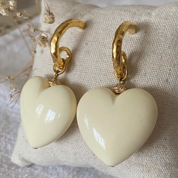 Valentine half hoop earrings in resin and brass