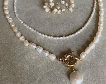 Collier Perles en perles d’eau douce avec pendentif