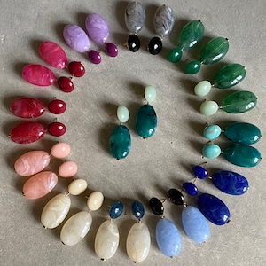 Oval Galet Resin Bead Earrings