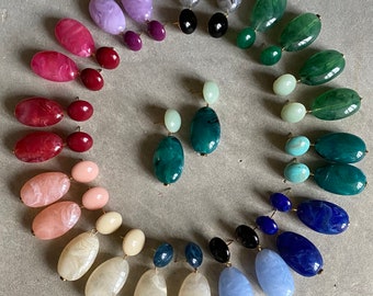 Pebble earrings oval resin beads