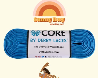 Pool Blau Derby CORE Gewachste Rollschuh-Schnürsenkel: 96 "oder 108", 6 mm breit