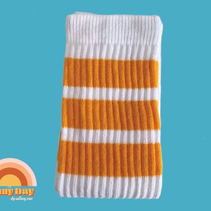Retro Striped 14 Inch, 22 Inch Skater Socks - Gold, Roller Skate Gift, Yellow Striped Knee High Socks, Vintage, Retro, 70&#39;s, Old School Sock