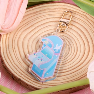 Dark Heart Arcade Machine, Bee & Puppycat inspired, 2.5&quot; Clear Acrylic Keychain | Ionzy&#39;s Studio