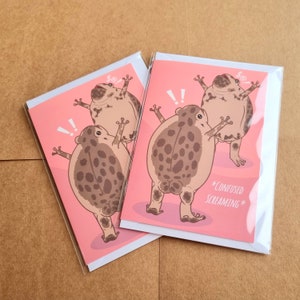 Screaming Butt Frogs A6 Greeting Card | Ionzy's Studio