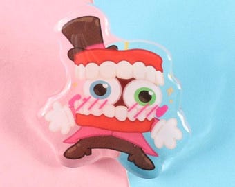 Blushy Caine Epoxy Domed 38mm Acrylic Pin | Ionzy's Studio