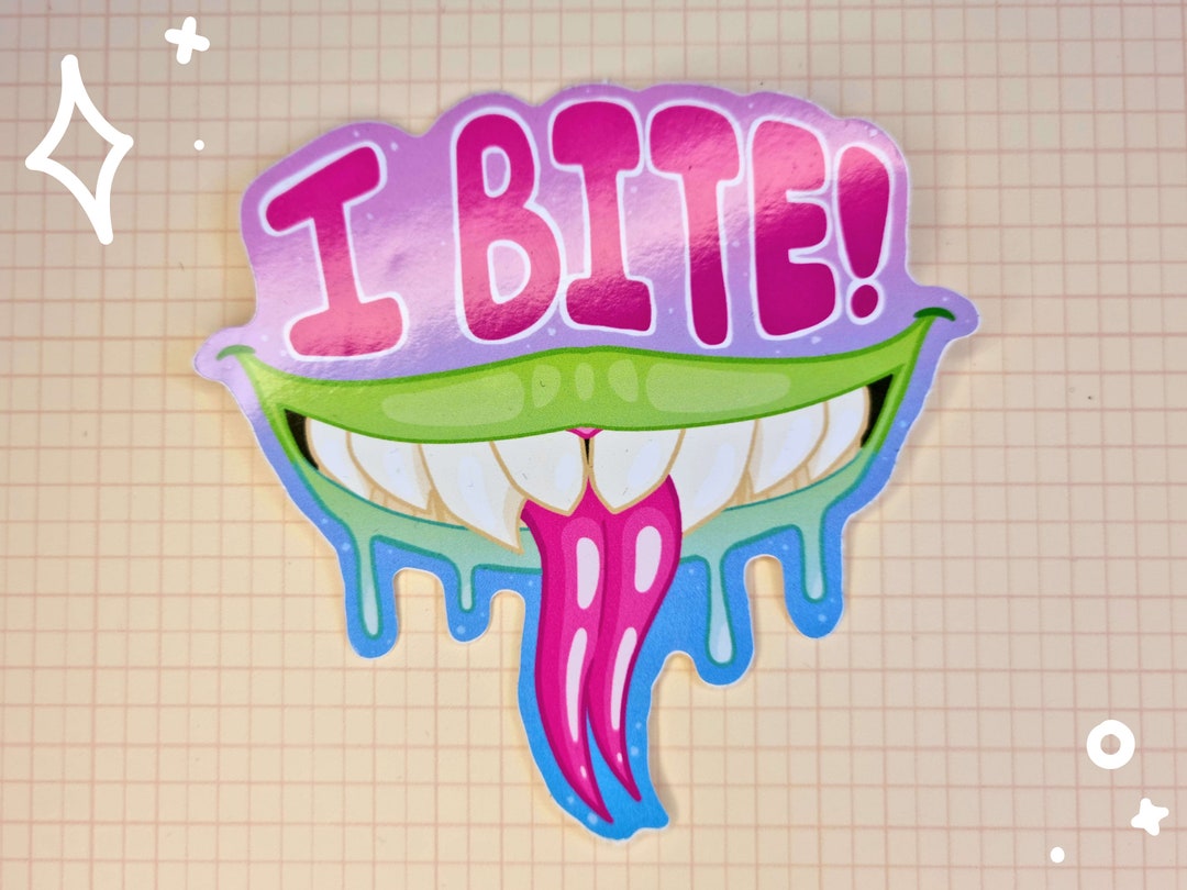 I Bite Sticker | Ionzy's Studio - Etsy