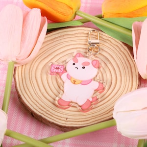 Puppycat Temp Work, Bee & Puppycat inspired, 2.5&quot; Clear Acrylic Double Sided Keychain | Ionzy&#39;s Studio