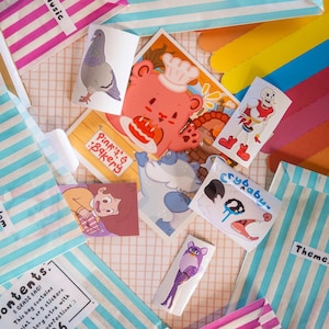 Paquete de arte misterioso de segunda categoría: pegatinas, láminas, insignias / Estudio de Ionzy