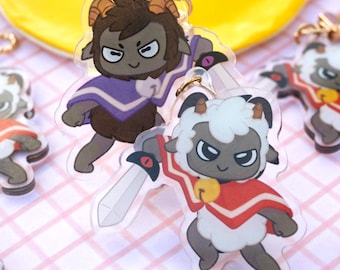 Lamb & Goat COTL inspired Keychain, Double Sided Acrylic Charm (2.5") | Ionzy's Studio