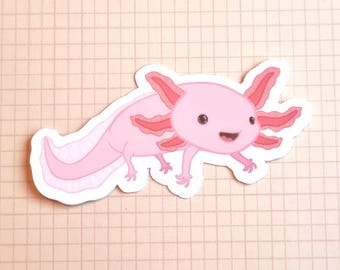 Axolotl Vinyl Sticker, 2.5" UV Waterproof Decal | Ionzy's Studio