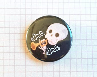 Doot Doot Skeleton, 32mm Halloween Button Badge | Ionzy's Studio