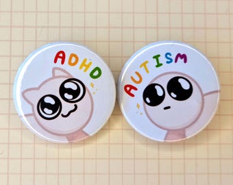 Autism & ADHD Button Badges | Ionzy's Studio