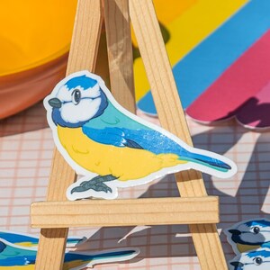 Blaumeise süßer 6,3 cm glänzender Vinyl-Aufkleber | Ionzy's Studio