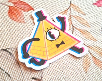 B1ll C1ph3r, Gravity Falls INSPIRED, 2.5" UV Vinyl Sticker | Ionzy's Studio