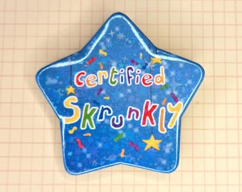 Insignia holográfica de 58 mm con forma de estrella de Skrunkly certificada / Ionzy's Studio