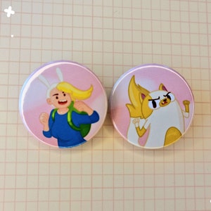 Fiona and Cake inspired Button Badges  | Ionzy's Studio