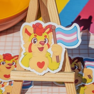 Bug Fursona Furry Trans Pride 2.5" Glossy Vinyl Aufkleber | Ionzy's Studio